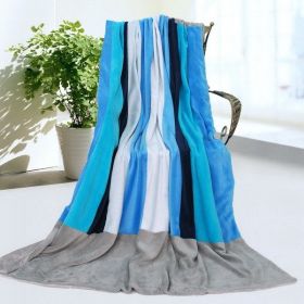 Onitiva - [Oceanus] Soft Coral Fleece Patchwork Throw Blanket (59 by 78.7 inches)