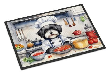Havanese The Chef Doormat Front Door Mat Indoor Outdoor Rugs for Entryway, Non Slip Washable Low Pile, 24H X 36W