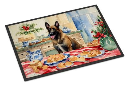 Belgian Malinois Christmas Cookies Doormat Front Door Mat Indoor Outdoor Rugs for Entryway, Non Slip Washable Low Pile, 24H X 36W