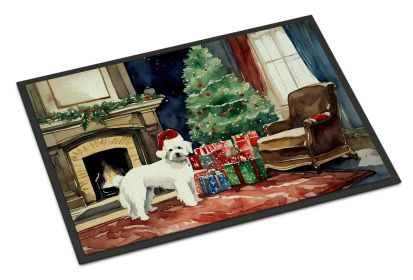 Maltese Cozy Christmas Doormat Front Door Mat Indoor Outdoor Rugs for Entryway, Non Slip Washable Low Pile, 24H X 36W
