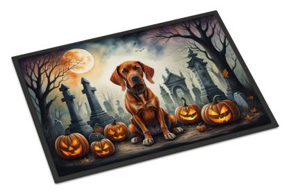 Vizsla Spooky Halloween Doormat Front Door Mat Indoor Outdoor Rugs for Entryway, Non Slip Washable Low Pile, 24H X 36W