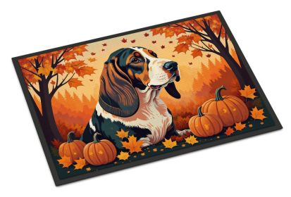 Basset Hound Fall Doormat Front Door Mat Indoor Outdoor Rugs for Entryway, Non Slip Washable Low Pile, 24H X 36W