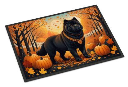 Black Chow Chow Fall Doormat Front Door Mat Indoor Outdoor Rugs for Entryway, Non Slip Washable Low Pile, 24H X 36W