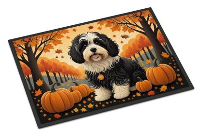 Havanese Fall Doormat Front Door Mat Indoor Outdoor Rugs for Entryway, Non Slip Washable Low Pile, 24H X 36W