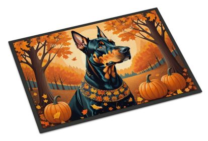 Doberman Pinscher Fall Doormat Front Door Mat Indoor Outdoor Rugs for Entryway, Non Slip Washable Low Pile, 24H X 36W
