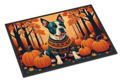 Pit Bull Terrier Fall Doormat Front Door Mat Indoor Outdoor Rugs for Entryway, Non Slip Washable Low Pile, 24H X 36W