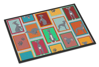 Lots of Italian Greyhound Doormat Front Door Mat Indoor Outdoor Rugs for Entryway, Non Slip Washable Low Pile, 24H X 36W