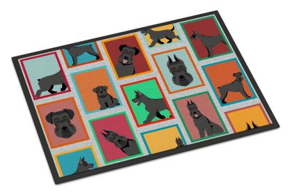 Lots of Black Schnauzer Doormat Front Door Mat Indoor Outdoor Rugs for Entryway, Non Slip Washable Low Pile, 24H X 36W