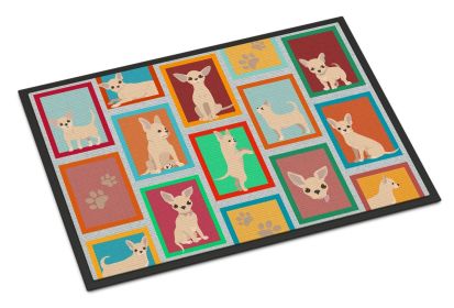 Lots of Cream Chihuahua Doormat Front Door Mat Indoor Outdoor Rugs for Entryway, Non Slip Washable Low Pile, 24H X 36W