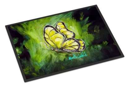 Glover Fly Sage Butterfly Doormat Front Door Mat Indoor Outdoor Rugs for Entryway, Non Slip Washable Low Pile, 24H X 36W