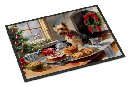Silky Terrier Christmas Cookies Doormat Front Door Mat Indoor Outdoor Rugs for Entryway, Non Slip Washable Low Pile, 24H X 36W