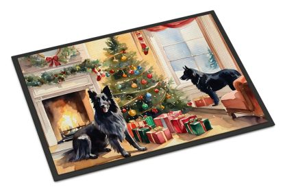 Belgian Sheepdog Cozy Christmas Doormat Front Door Mat Indoor Outdoor Rugs for Entryway, Non Slip Washable Low Pile, 24H X 36W