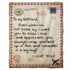 Letter Blanket Soft Flannel Throw Blanket 200*150CM