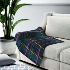 Blue Plaid Plush Throw Blanket - 3 Sizes (size: 50" x 60")