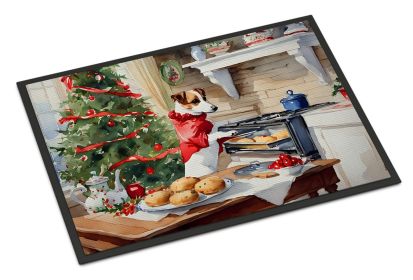 Jack Russell Terrier Christmas Cookies Doormat Front Door Mat Indoor Outdoor Rugs for Entryway, Non Slip Washable Low Pile, 24H X 36W (Default: Default)