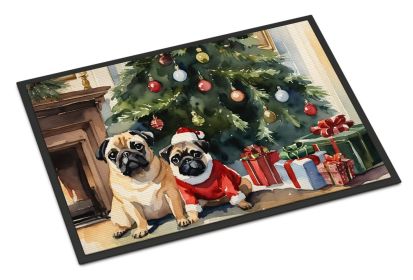 Pug Cozy Christmas Doormat Front Door Mat Indoor Outdoor Rugs for Entryway, Non Slip Washable Low Pile, 24H X 36W (Default: Default)