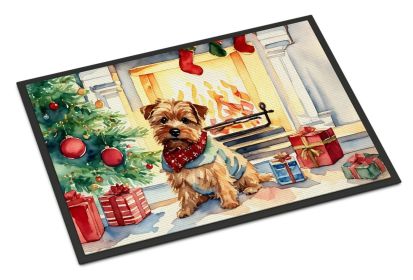 Norfolk Terrier Cozy Christmas Doormat Front Door Mat Indoor Outdoor Rugs for Entryway, Non Slip Washable Low Pile, 24H X 36W (Default: Default)
