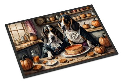 Basset Hound Fall Kitchen Pumpkins Doormat Front Door Mat Indoor Outdoor Rugs for Entryway, Non Slip Washable Low Pile, 24H X 36W (Default: Default)