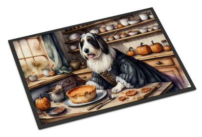 Bearded Collie Fall Kitchen Pumpkins Doormat Front Door Mat Indoor Outdoor Rugs for Entryway, Non Slip Washable Low Pile, 24H X 36W (Default: Default)