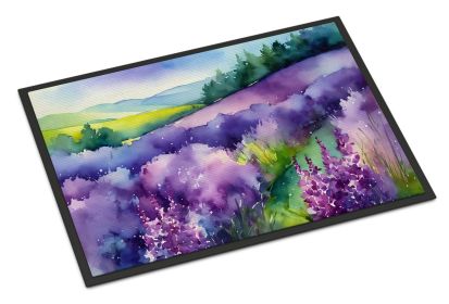New Hampshire Purple Lilac in Watercolor Doormat Front Door Mat Indoor Outdoor Rugs for Entryway, Non Slip Washable Low Pile, 24H X 36W (Default: Default)
