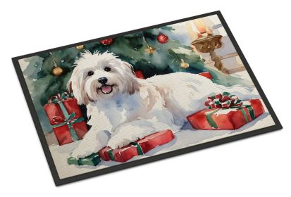Coton De Tulear Cozy Christmas Doormat Front Door Mat Indoor Outdoor Rugs for Entryway, Non Slip Washable Low Pile, 24H X 36W (Default: Default)